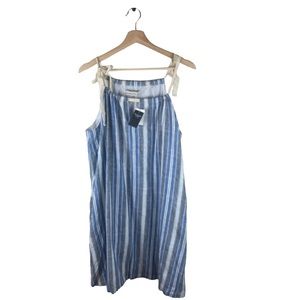 Abercrombie & Fitch Blue Stripe Linen Blend Shift Dress New